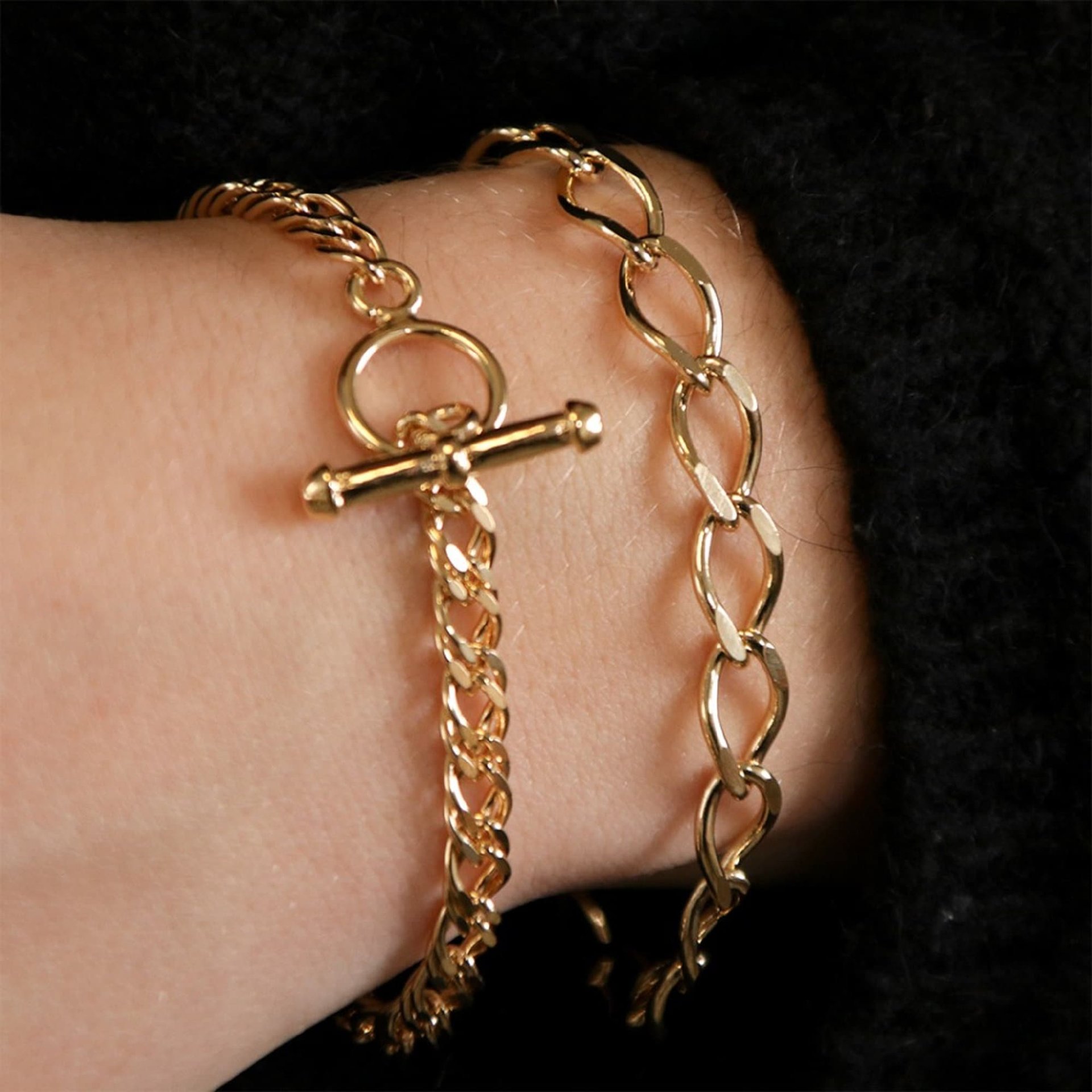 16K Real Gold Plated Chain Bracelets with Custom Initial Charms | Valentine's Day Gift
