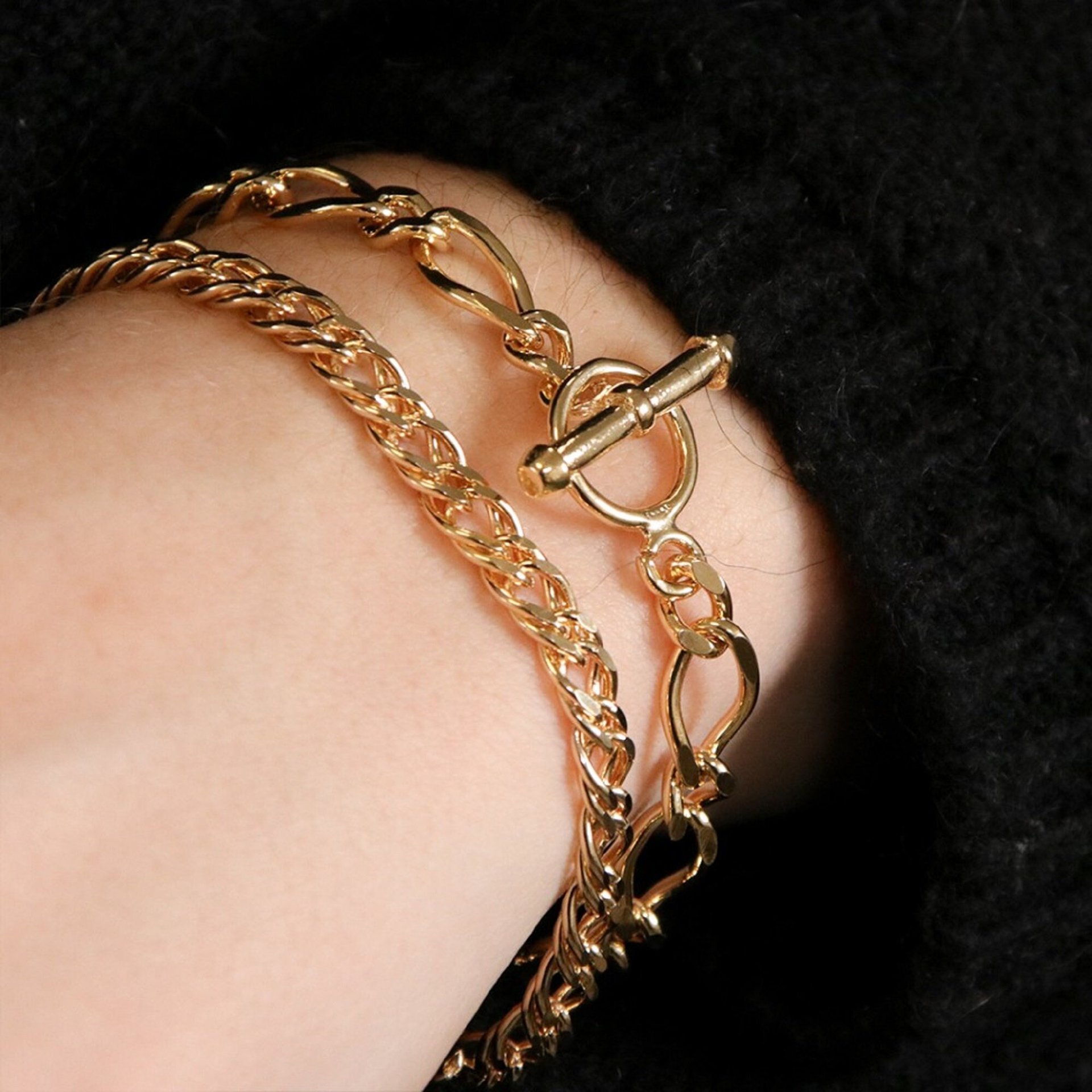 16K Real Gold Plated Chain Bracelets with Custom Initial Charms | Valentine's Day Gift