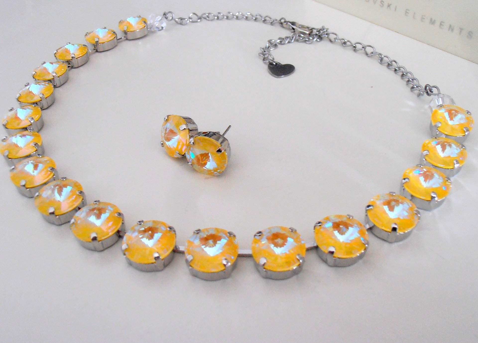 Sunshine Yellow Delite Crystal Necklace / Anna Wintour Rivoli Choker / Tennis Cup chain / Statement Jewelry / Birthday Gift