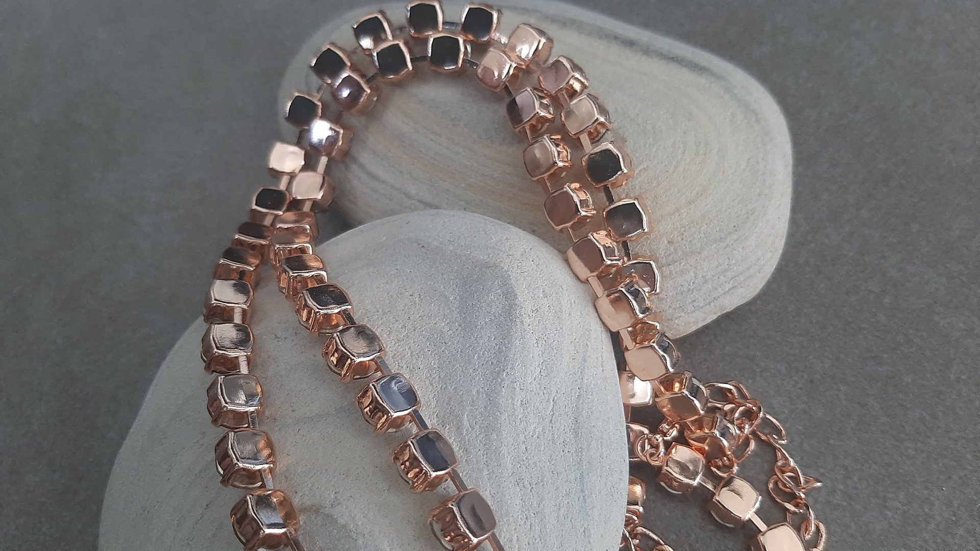 Copper Multi color Rose Gold Tennis Necklace, Golden Shadow Crystal Choker, Women Jewelry, Wife Birthday Gift, Cup chain setting