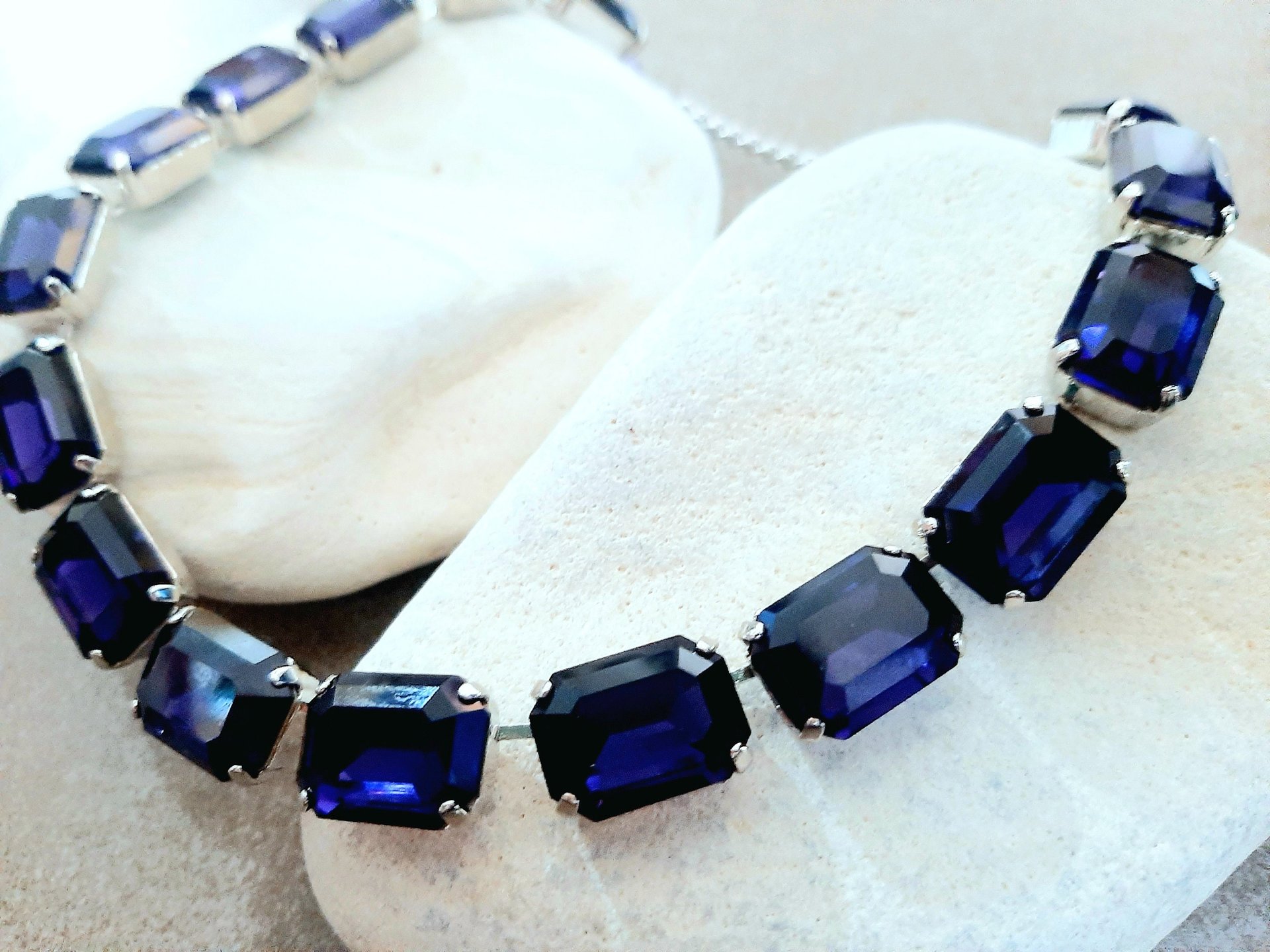 Amethyst Octagon Tennis Necklace in Platinum | Anna Wintour Bib Choker