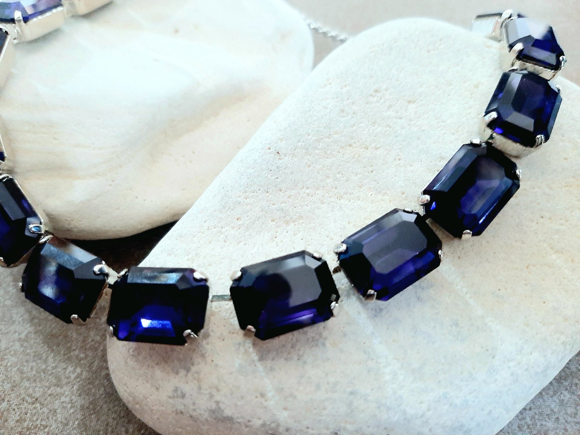 Amethyst Octagon Tennis Necklace in Platinum | Anna Wintour Bib Choker