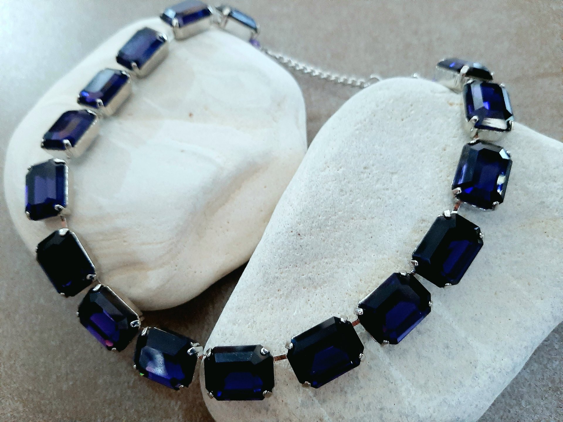 Amethyst Octagon Tennis Necklace in Platinum | Anna Wintour Bib Choker