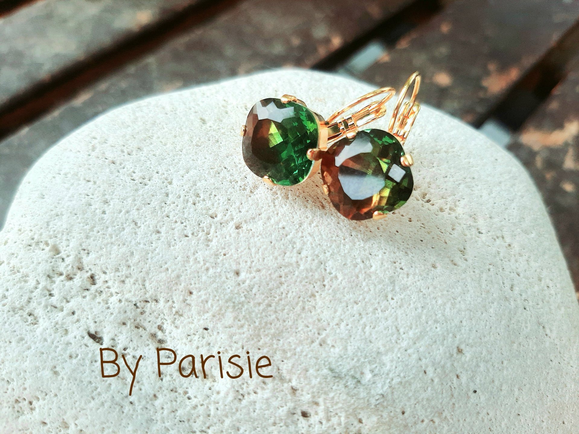 Green Tourmaline Crystal Drop Earrings