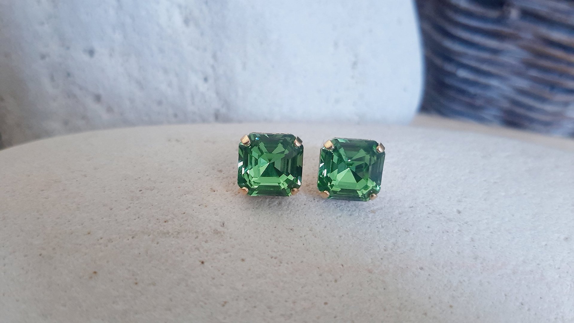 Peridot August Birthstone Post Earrings - Handmade Gifts