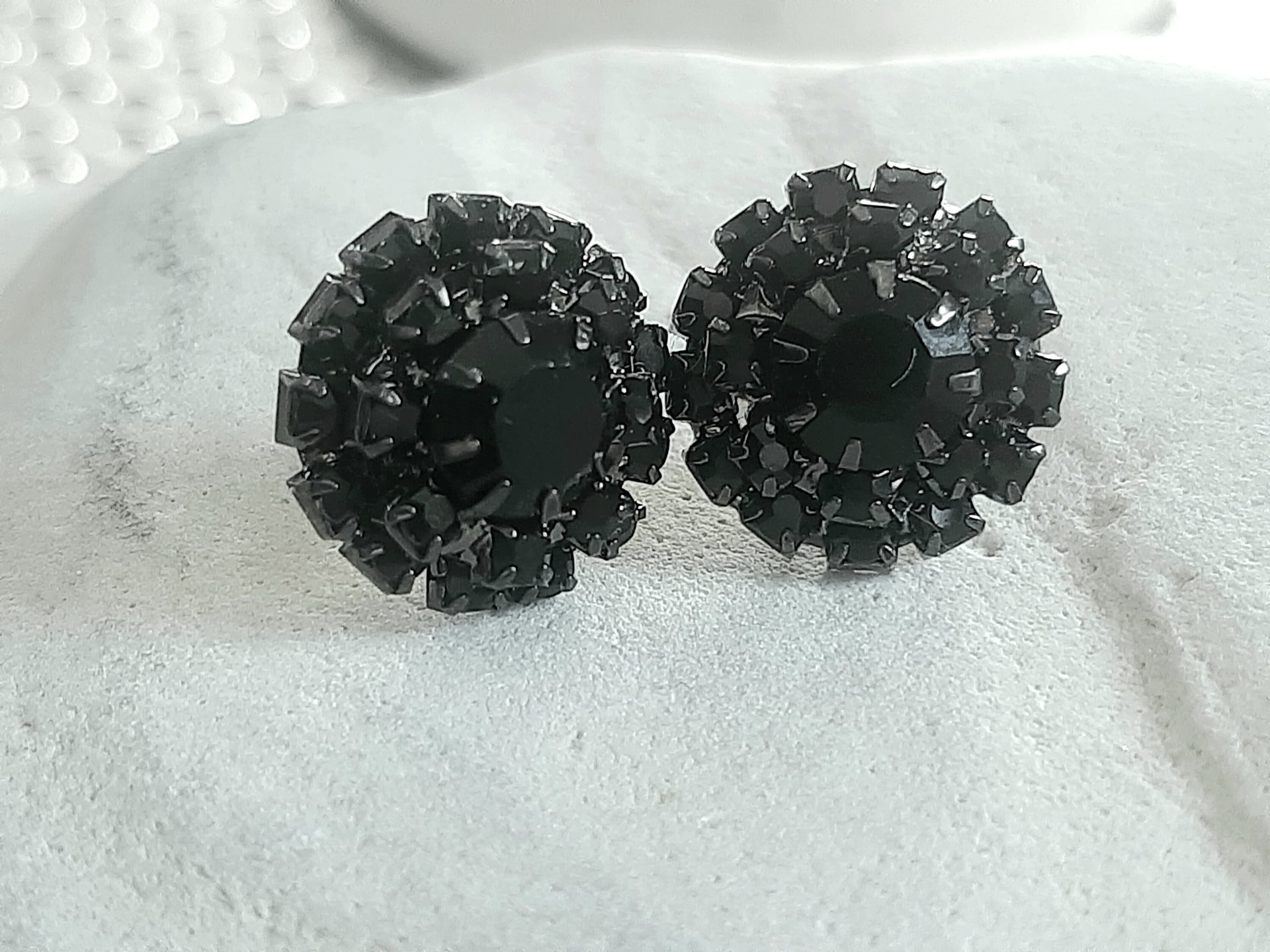 Black Halo Earrings in Gunmetal | Bridesmaids Studs