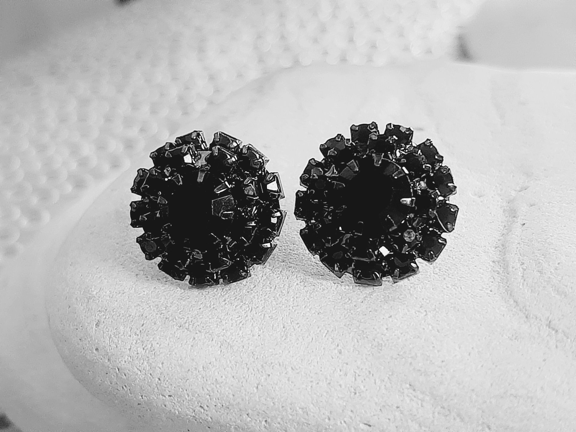 Black Halo Earrings in Gunmetal | Bridesmaids Studs