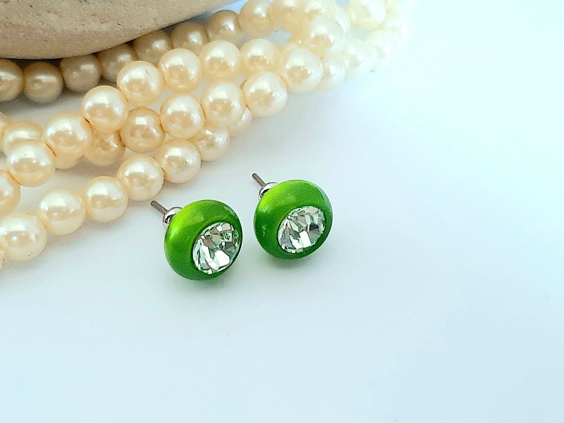 Fern Green Crystal Ball Earrings | Gift for Girls