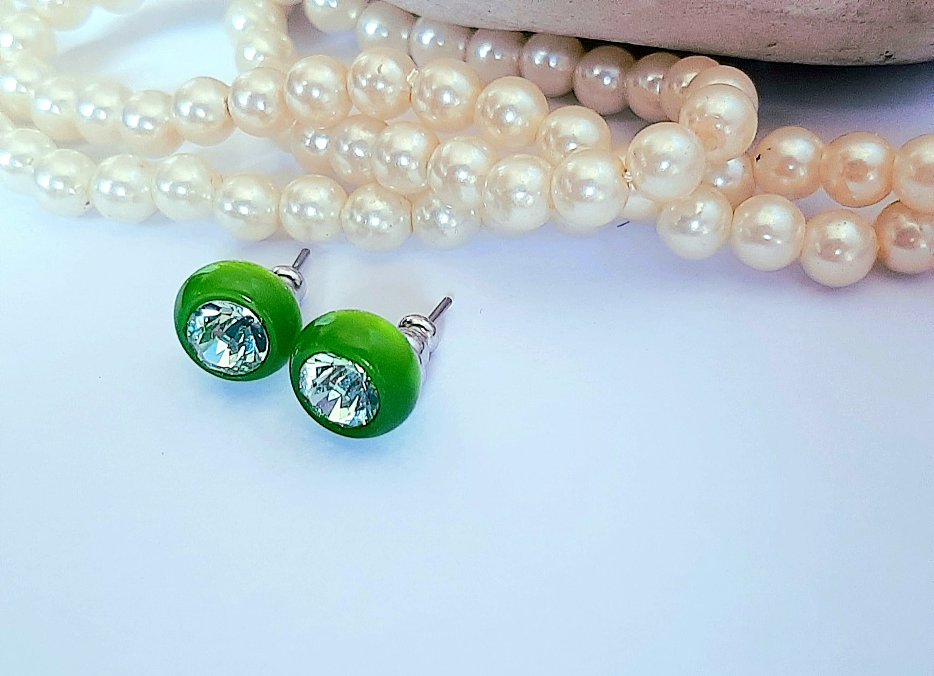 Fern Green Crystal Ball Earrings | Gift for Girls