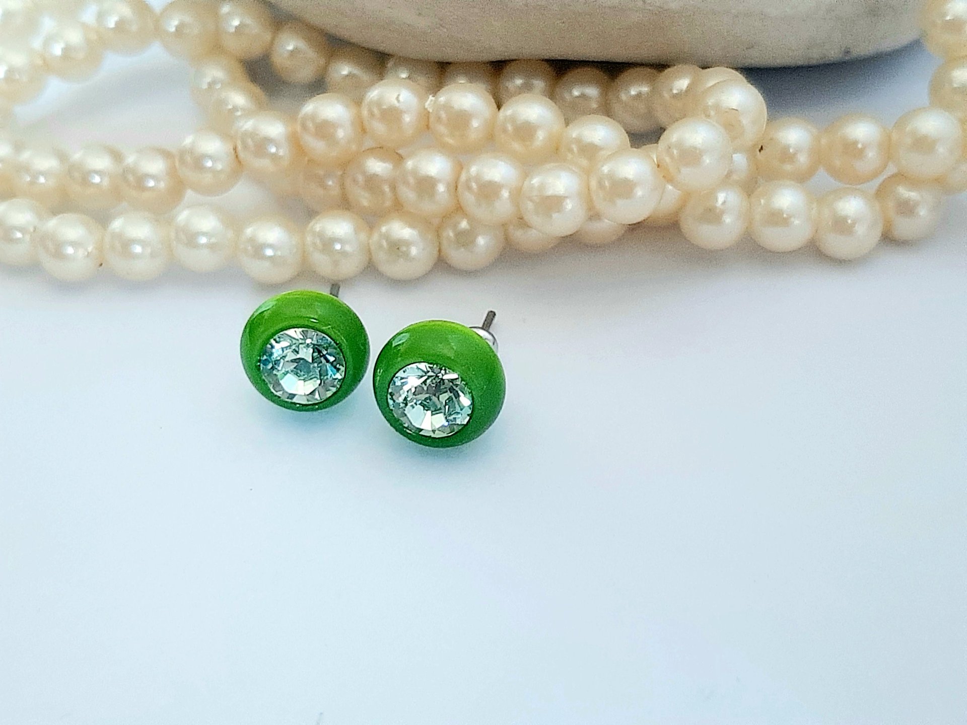 Fern Green Crystal Ball Earrings | Gift for Girls