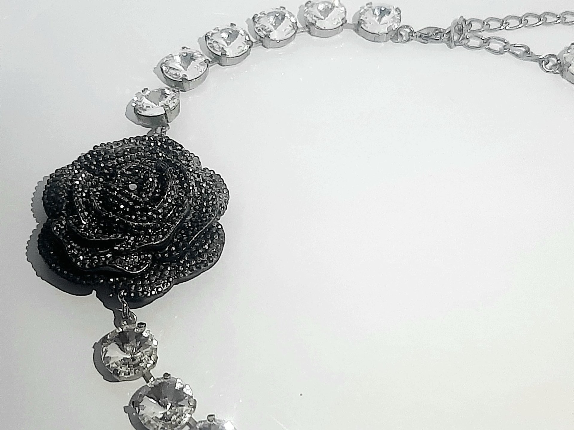 Rose Bud Crystal Choker Necklace | Bridal Statement Jewelry