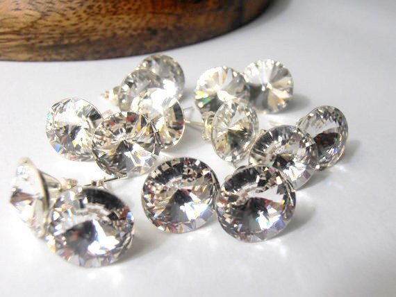 Crystal Clear Rivoli Stud Earrings| Girls Earring Gift