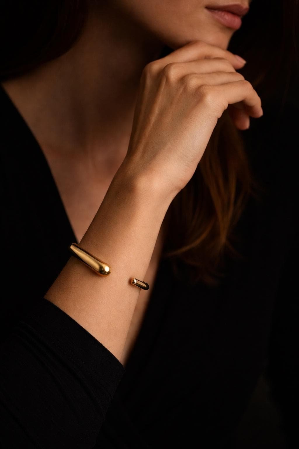 Gold Cuff Bracelet | Gold Stainless Steel Jewelry | Adjustable Bangle