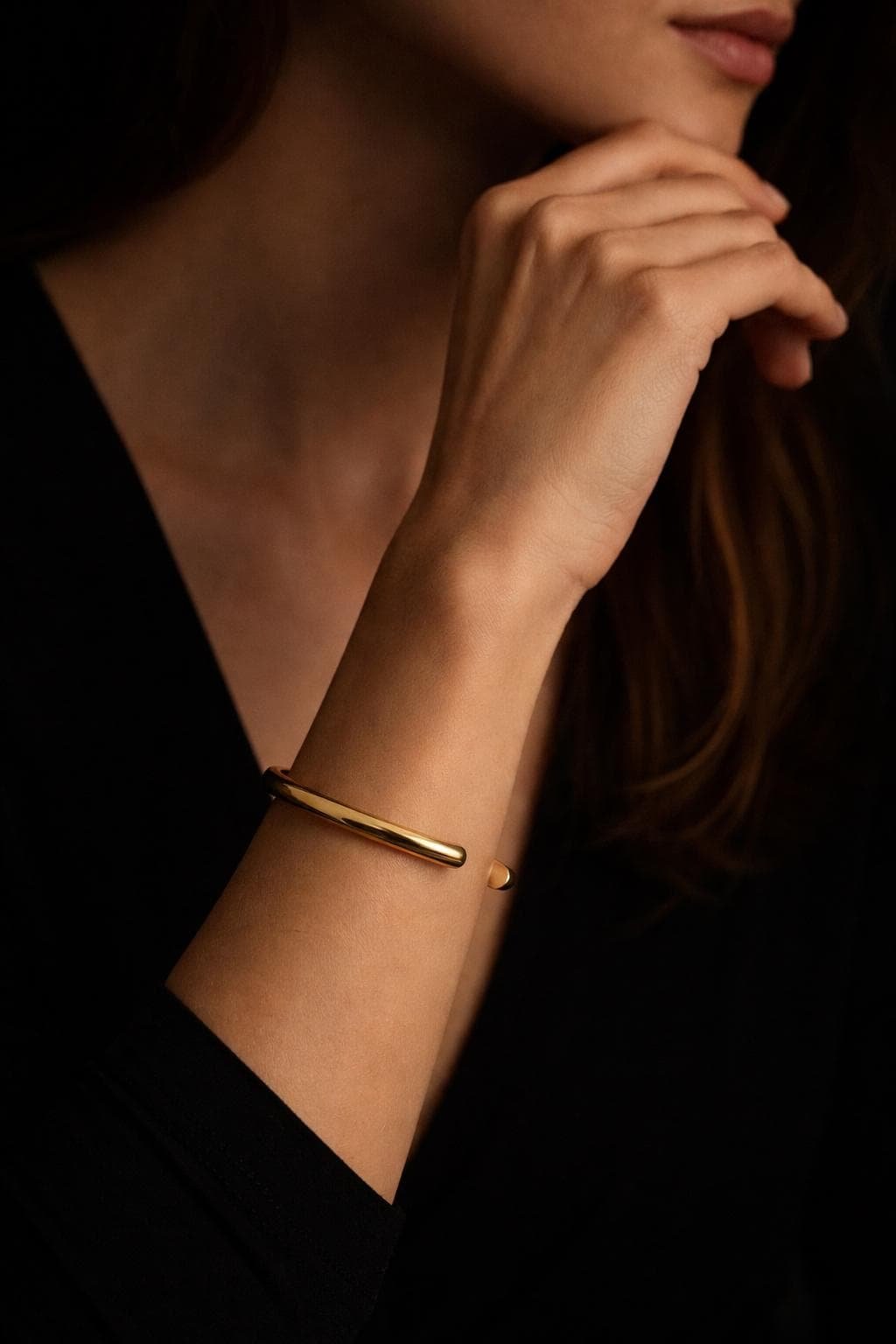 Gold Cuff Bracelet | Gold Stainless Steel Jewelry | Adjustable Bangle