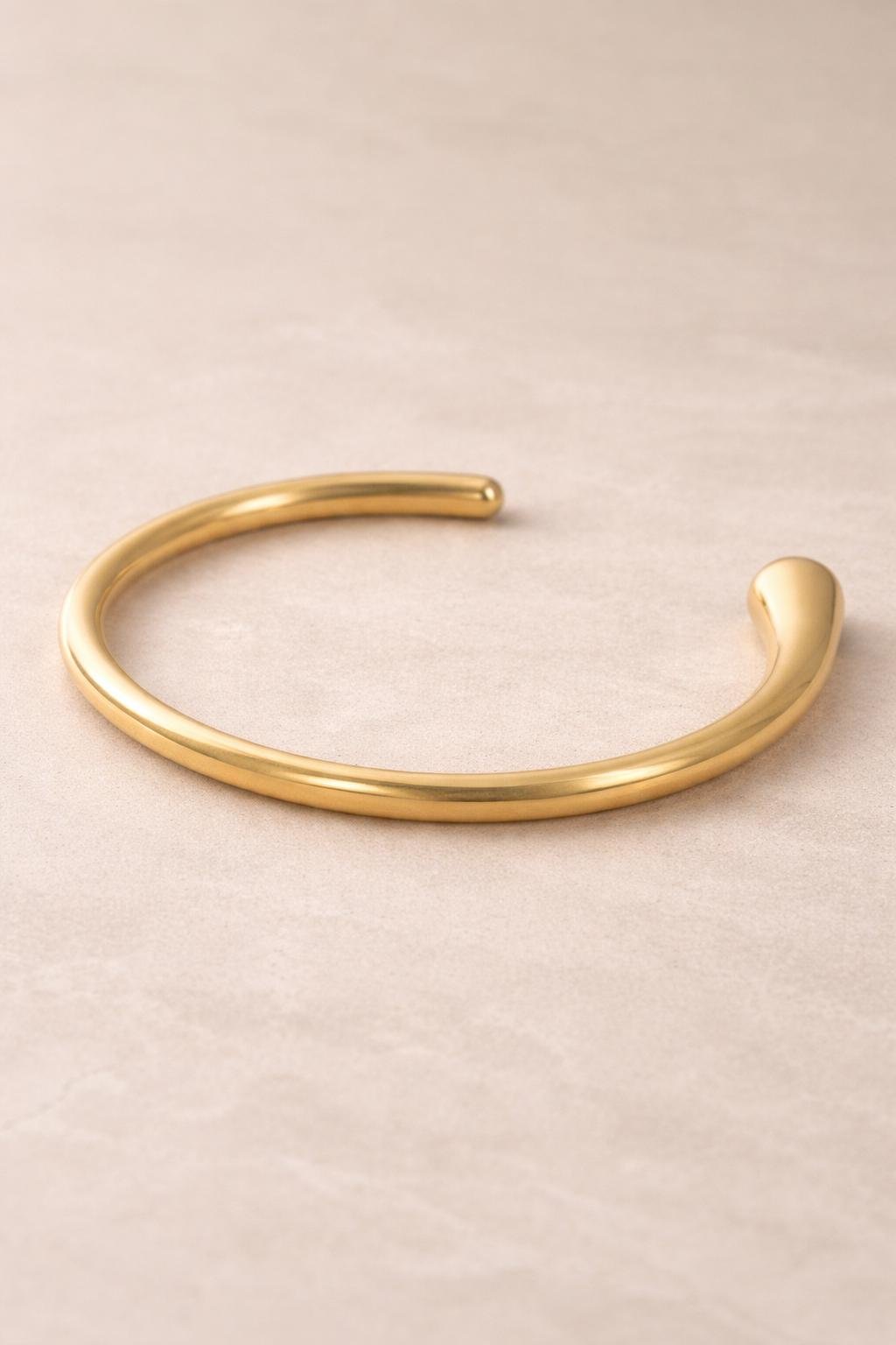 Gold Cuff Bracelet | Gold Stainless Steel Jewelry | Adjustable Bangle