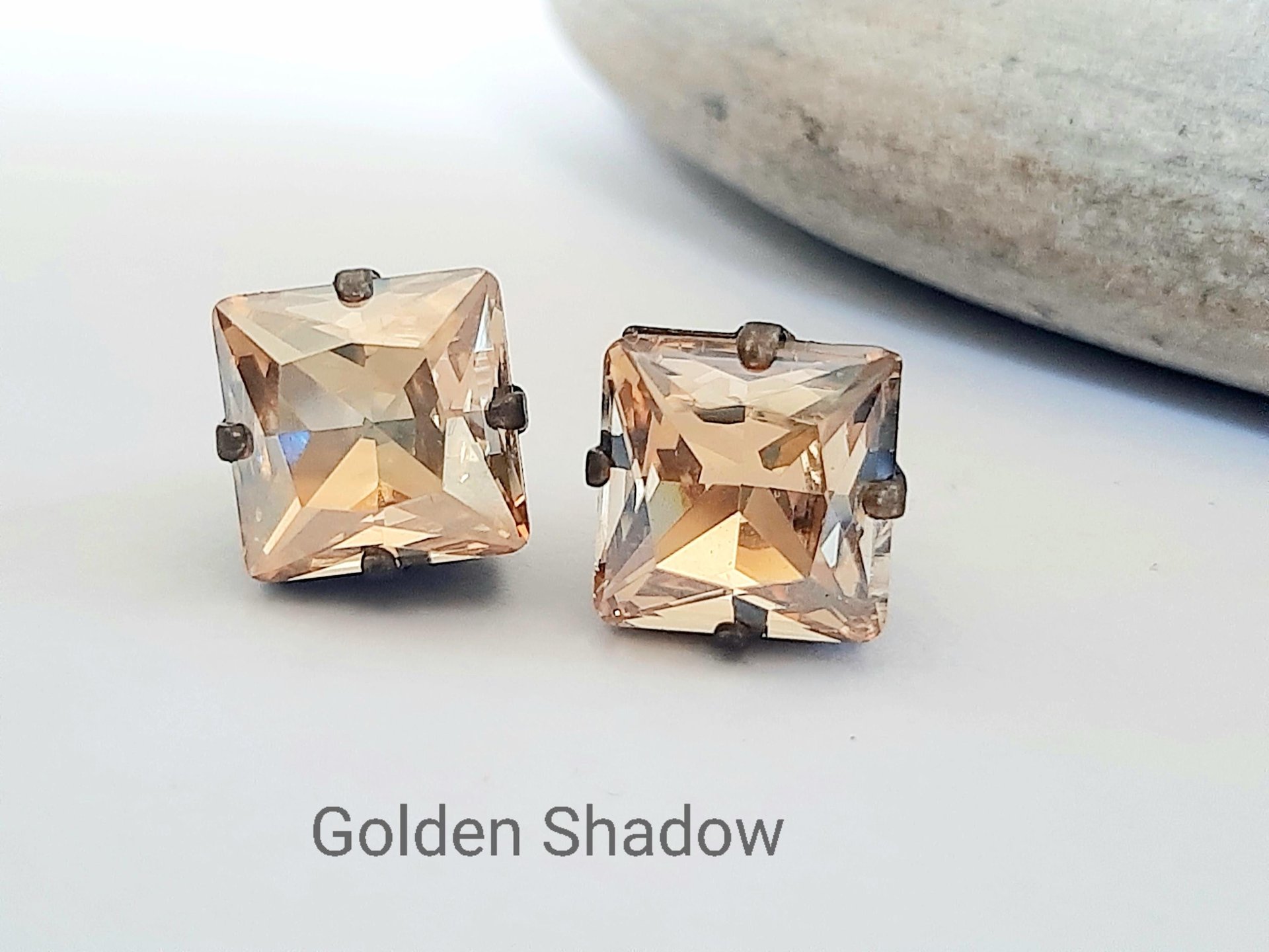 Antique bronze crystal earrings