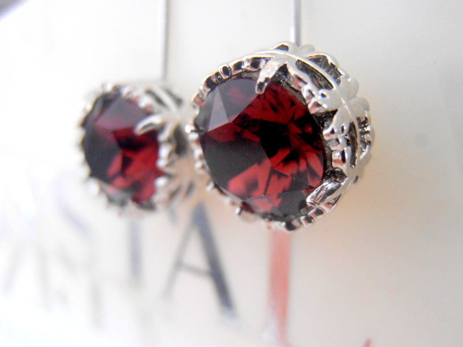 Burgundy Red Drop Filigree Earrings, Wedding Art Deco Crystal Jewelry, Wine Red Rhinestones, Hook Dangle