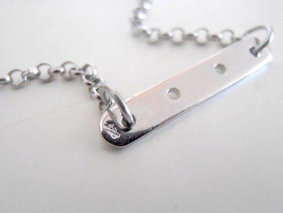 925 Sterling Delicate Silver Bar Pendant / Dainty Minimalist Jewelry / Layering Chain Necklace / Girls Birthday Gift /