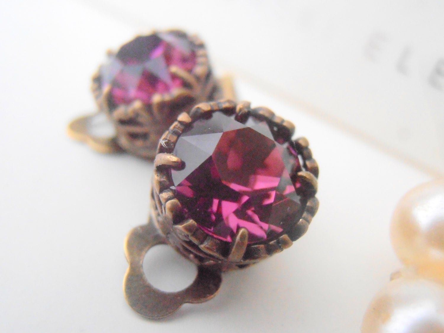 Amethyst Clip On Earrings | Non Pierced Stud Earrings