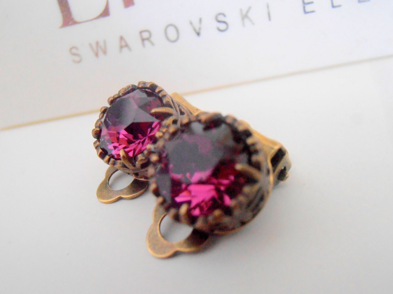 Amethyst Clip On Earrings | Non Pierced Stud Earrings