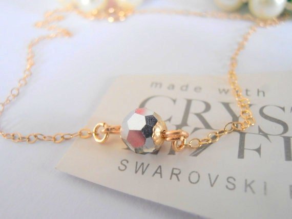 Minimalist Gold fill Beaded Chain Anklet, Foot Jewelry, Sandal Charm Bracelet, Crystal Summer Accessories