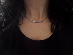 Stainless Steel 316L Tube Necklace, Layered Pendant, Dainty Jewelry, Gift For her, Surgical Steel Minimalist Chain Necklace