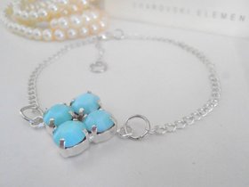 Mint Dainty Bracelet / Delicate Chain Crystal Bracelet / Chatons 8mm SS39 / Gift For her / Fashion Bracelets