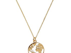 World Map Necklace / Gold Travel Pendant / Earth Pendetif / wanderlust jewelry / Weltkarte Halskette Charme / Laser Cut Global / Carte Monde