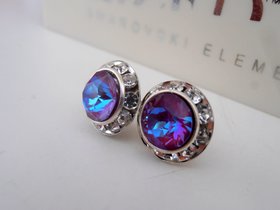 Burgundy Delight Halo Post Earrings