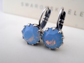 Air Blue Opal Drop Earrings in Antique Silver | Sister Birthday Gift 