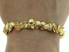 Gold Shell Multi Charm Bracelet • Summer Bohemian Jewelry • Statement Women Links Bracelet • Gift for Women