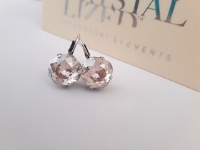 Silver shade Crystal Square Lever back Earrings