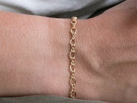 Gold Filled Traced Mesh Bracelet • Everyday Golden Chain • Women Fashion Jewelry • Gift