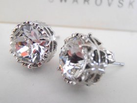 Crystal Stud Earrings in Platinum Plated