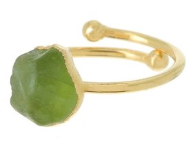 Peridot Green Raw Stone Druzy Dainty Ring, Adjustable Rings, 925 Sterling Silver Gemstone Gold Jewelry, Girlfriend Birthday Gift