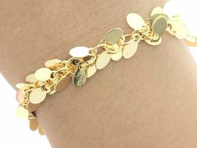 Gold Chain Bracelet with Tear Drop Charms, Wrist Cuff, Simple Modern Jewelry, Graduation Gift for Girl, Dainty Metal Bracelets