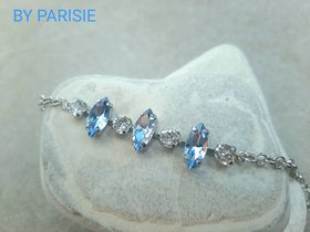 Mixed Navette Crystal Tennis Bracelet | Marquise Wedding Day Jewelry