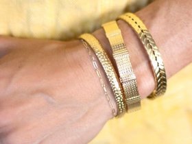 Gold Open Cuff Bracelet | Women Stacking Bangles