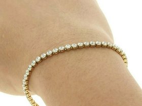 Crystal Clear Cubic Zircon Tennis Bracelet in Gold | Women Minimalist Jewelry