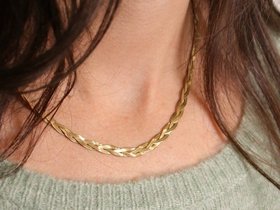 Gold Braided Mesh Chain Necklace | Minimalist Everyday Jewelry