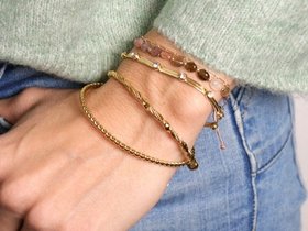 Gold Chain Cuff Bracelet for Women in Stainless Steel | Layering Jewelry 