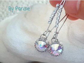 Aurora Borealis Rhinestone Threader Earrings