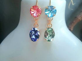 Colorful Mismatched Earrings Set Dangle | Summer Rainbow Party Jewelry 