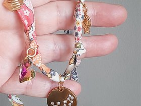 Personalized Bohemian Bandana Necklace: Zodiac Charm, Colorful Ribbon