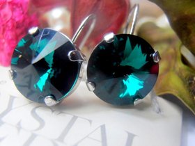 Emerald Crystal Dangle Earrings