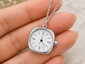 Watch Charm Necklace stainless steel