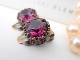 Amethyst Clip On Earrings | Non Pierced Stud Earrings